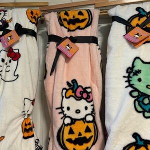 3 BNWT hello kitty Halloween very hard to find throws!